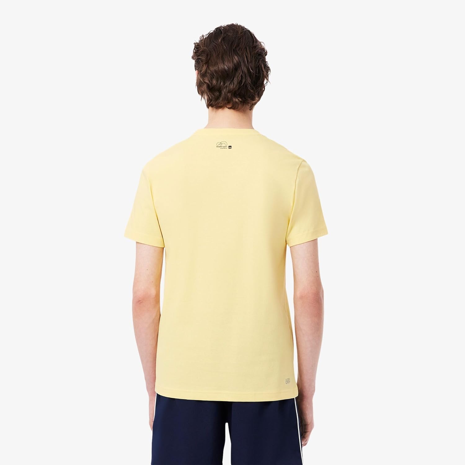 Футболка Lacoste Official 2025 Miami Open One-Point Print для мужчин, модель TH8651-10, бледно-желтый — фото 3