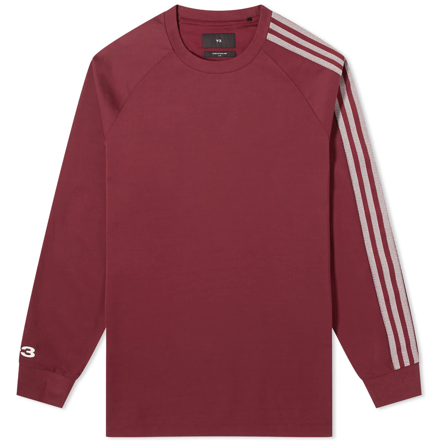 

Футболка Y-3 3 Stripe Long Sleeve, цвет Shadow Red