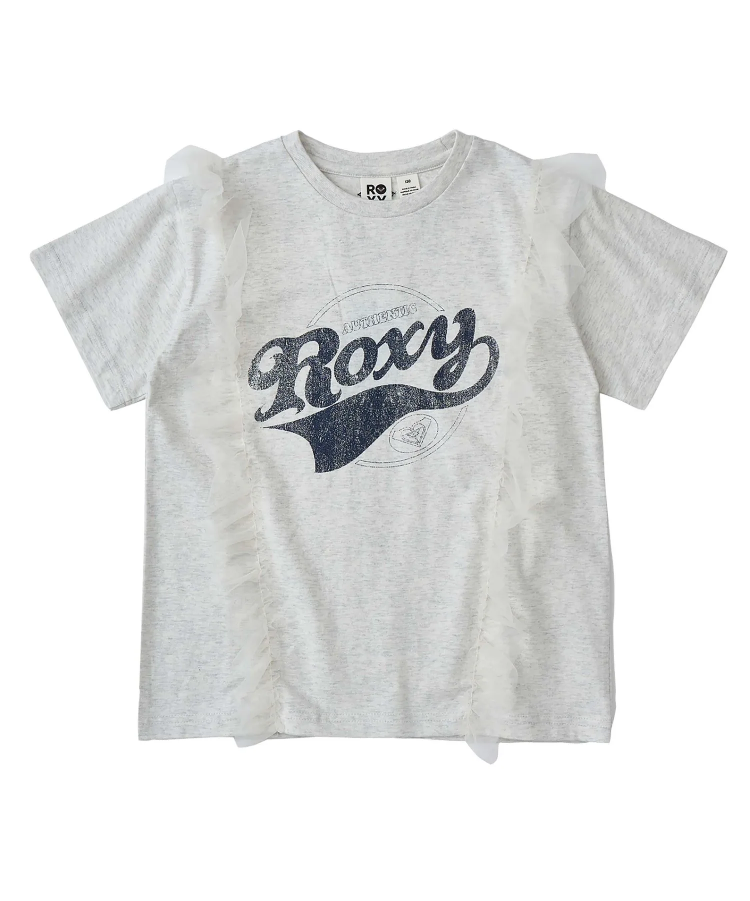 Детская футболка с кружевной оборкой Mini Lost in Summer ROXY серый
