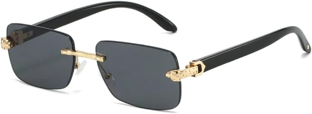 

Солнцезащитные очки для женщин и мужчин в стиле ретро, ​​без оправы, с прозрачными линзами с градиентом цвета «океан», модные, с защитой от УФ-излучения UV400 TVTBBVV, Grey