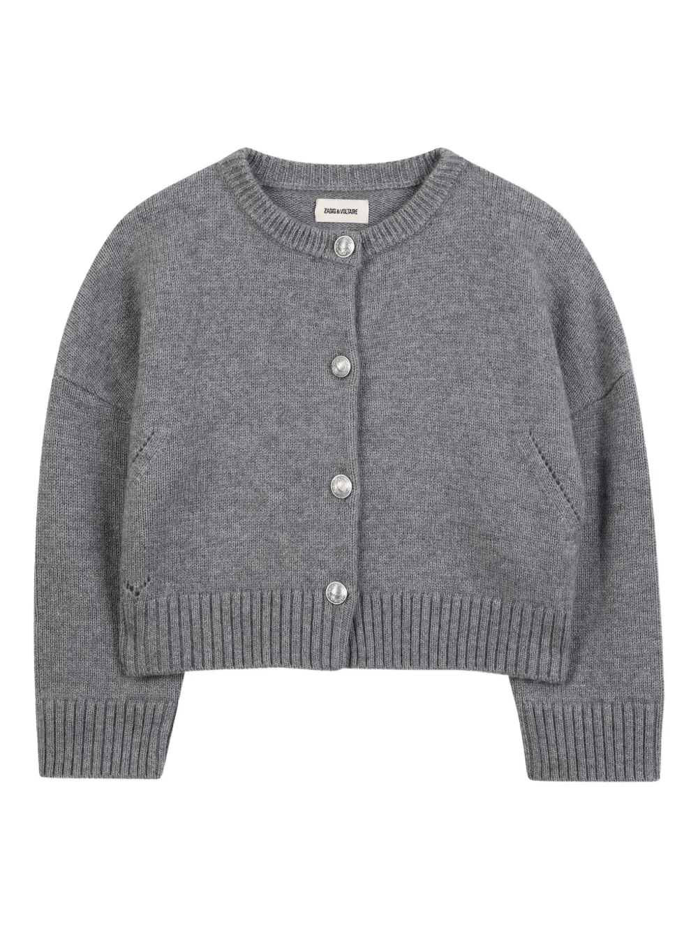 

Кардиган с декорированными пуговицами Zadig & Voltaire Kids, серый
