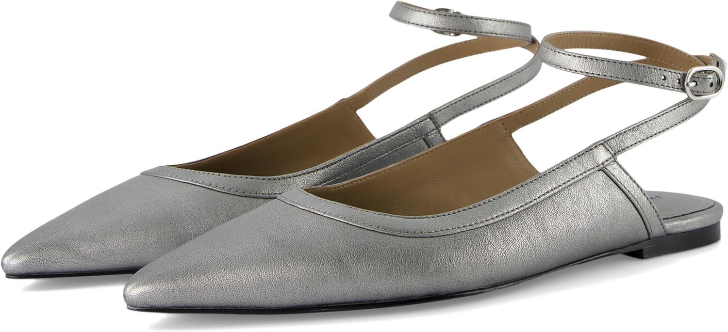 

Туфли на плоской подошве Free People Jules Point Wrap Flats, цвет Gunmetal