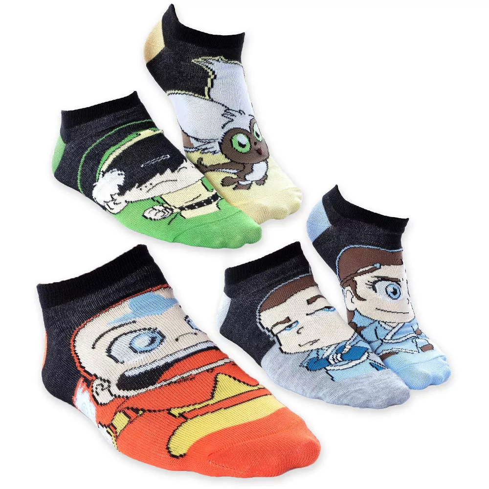 

Носки по щиколотку Nickelodeon Avatar The Last Airbender Chibi Character No-Show 5 пар разноцветные