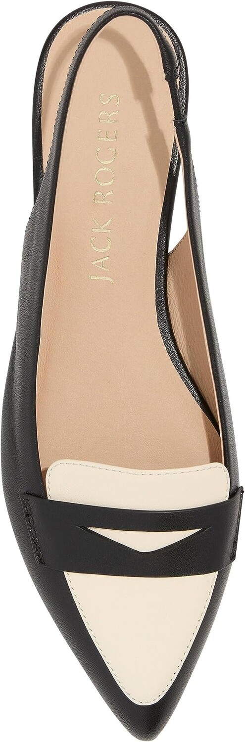 Туфли на плоской подошве Jack Rogers Pennie Slingback Ballet - Nappa, цвет Black/Ivory — фото 2