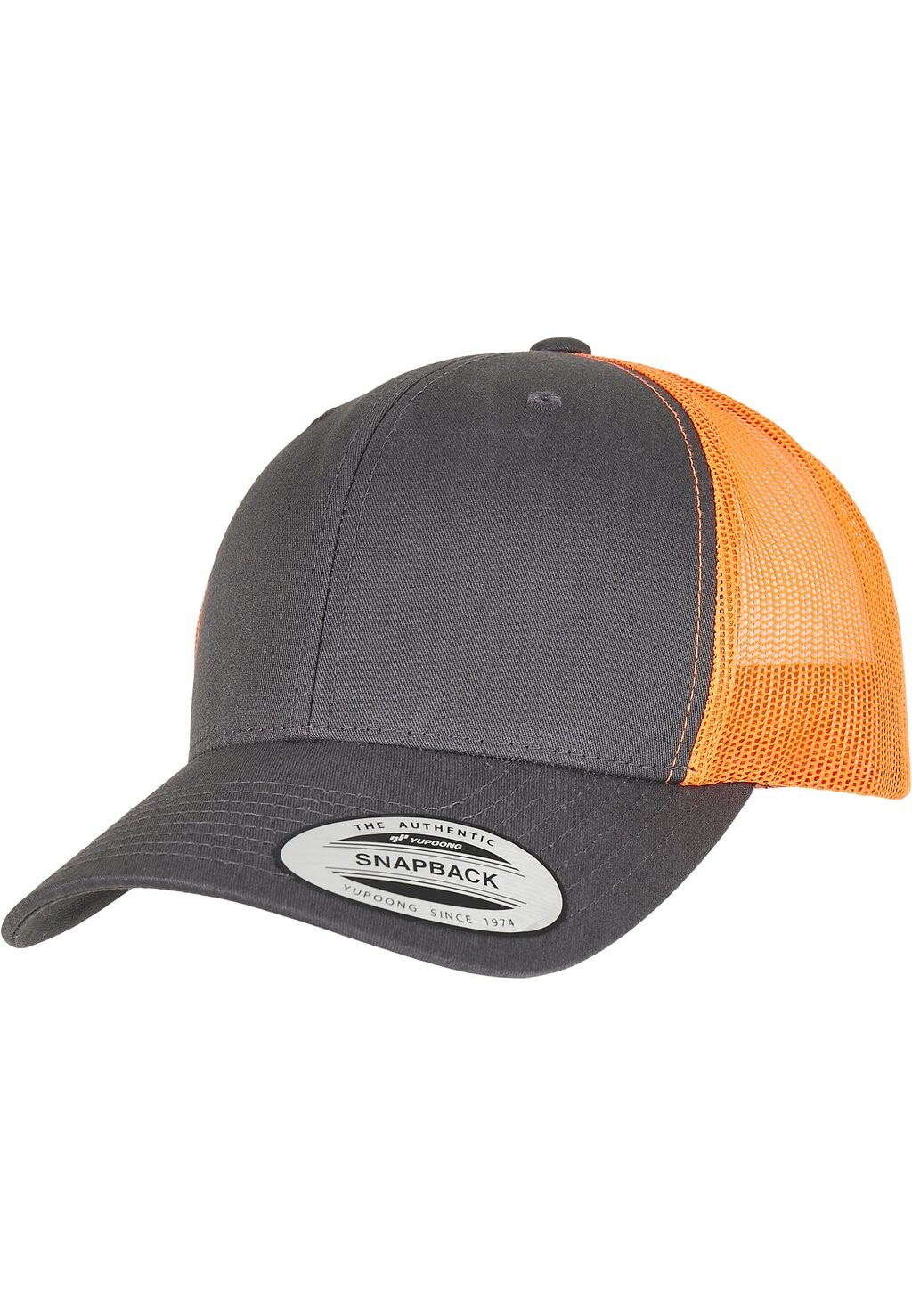 

Бейсболка TRUCKER RETRO TRUCKER 2 TONE Flexfit, цвет charcoal/neon orange