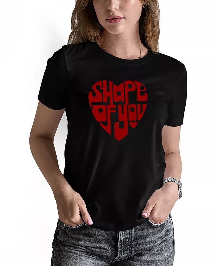 

Женская футболка с коротким рукавом Word Art Shape of You LA Pop Art, черный