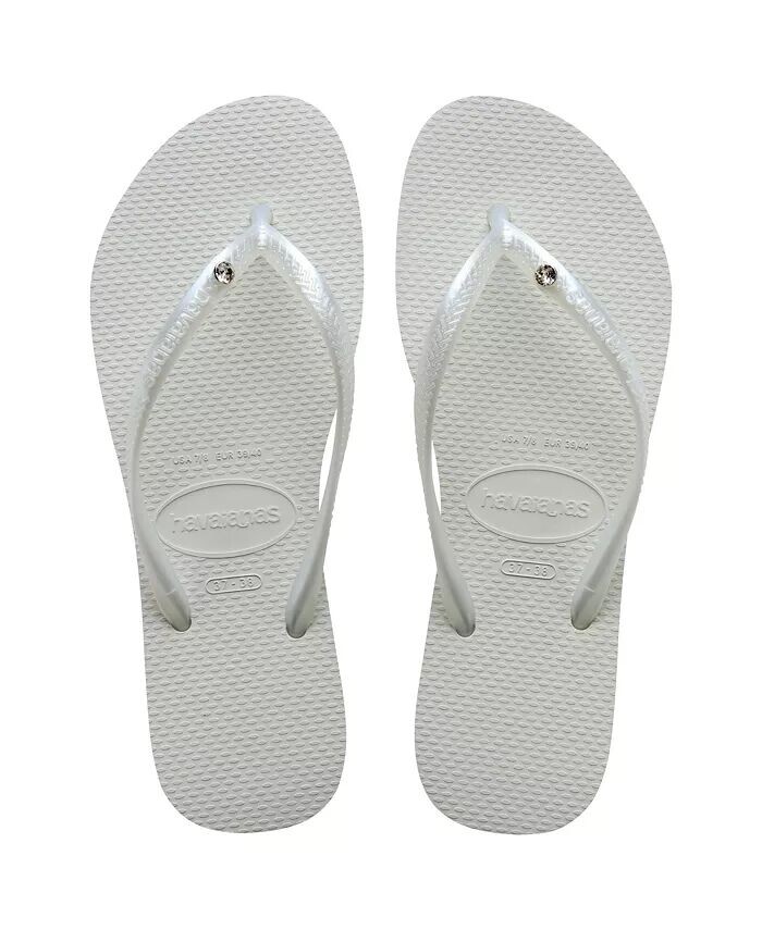 

Женские узкие шлепанцы Swarovski Crystal II Havaianas, белый