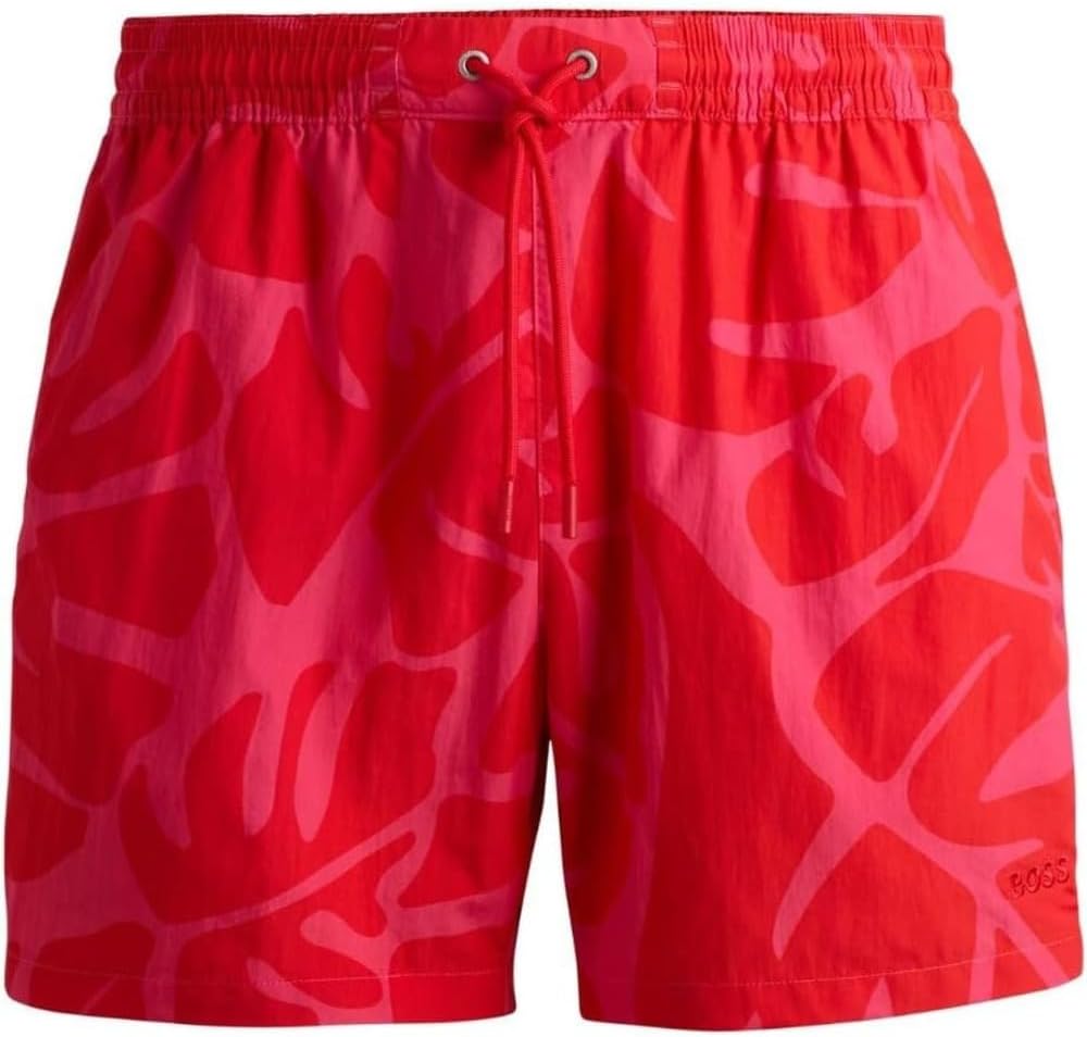 

Мужские плавки-шорты BOSS с однотонным принтом, Pink Punch Floral