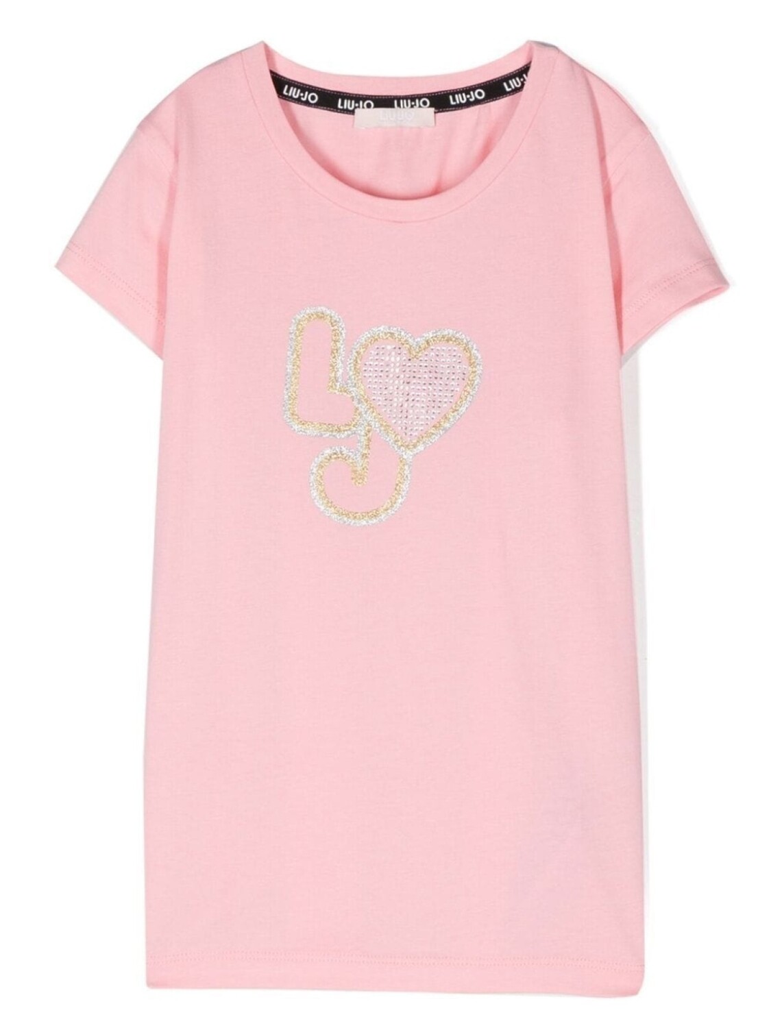 

Футболка с логотипом и блестками Liu Jo Kids, розовый