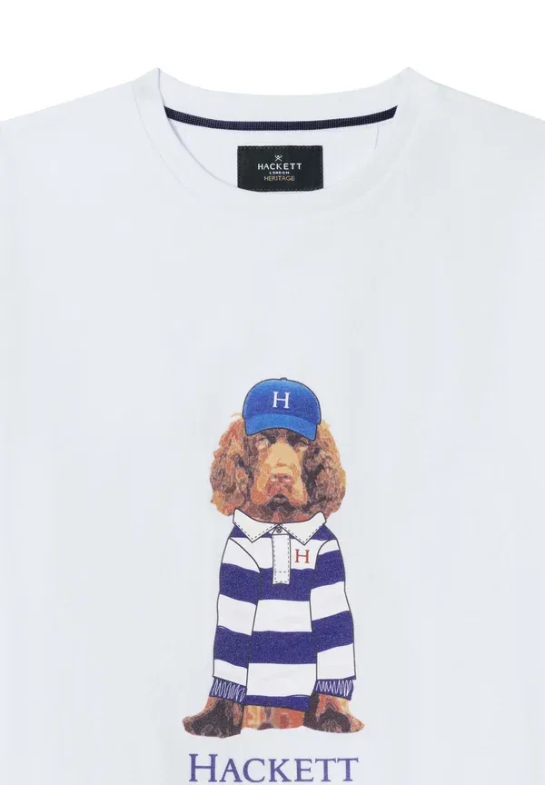 Футболка с принтом heritage harry tee print Hackett London, оптический белый — фото 3