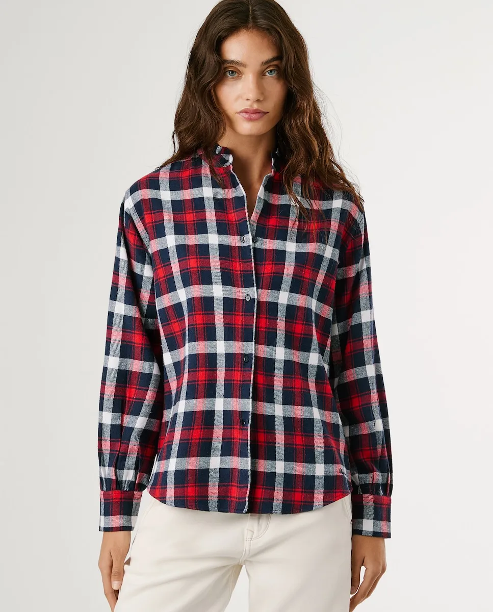 

Женская рубашка-блузка в клетку Pepe Jeans, красный/темно-синий