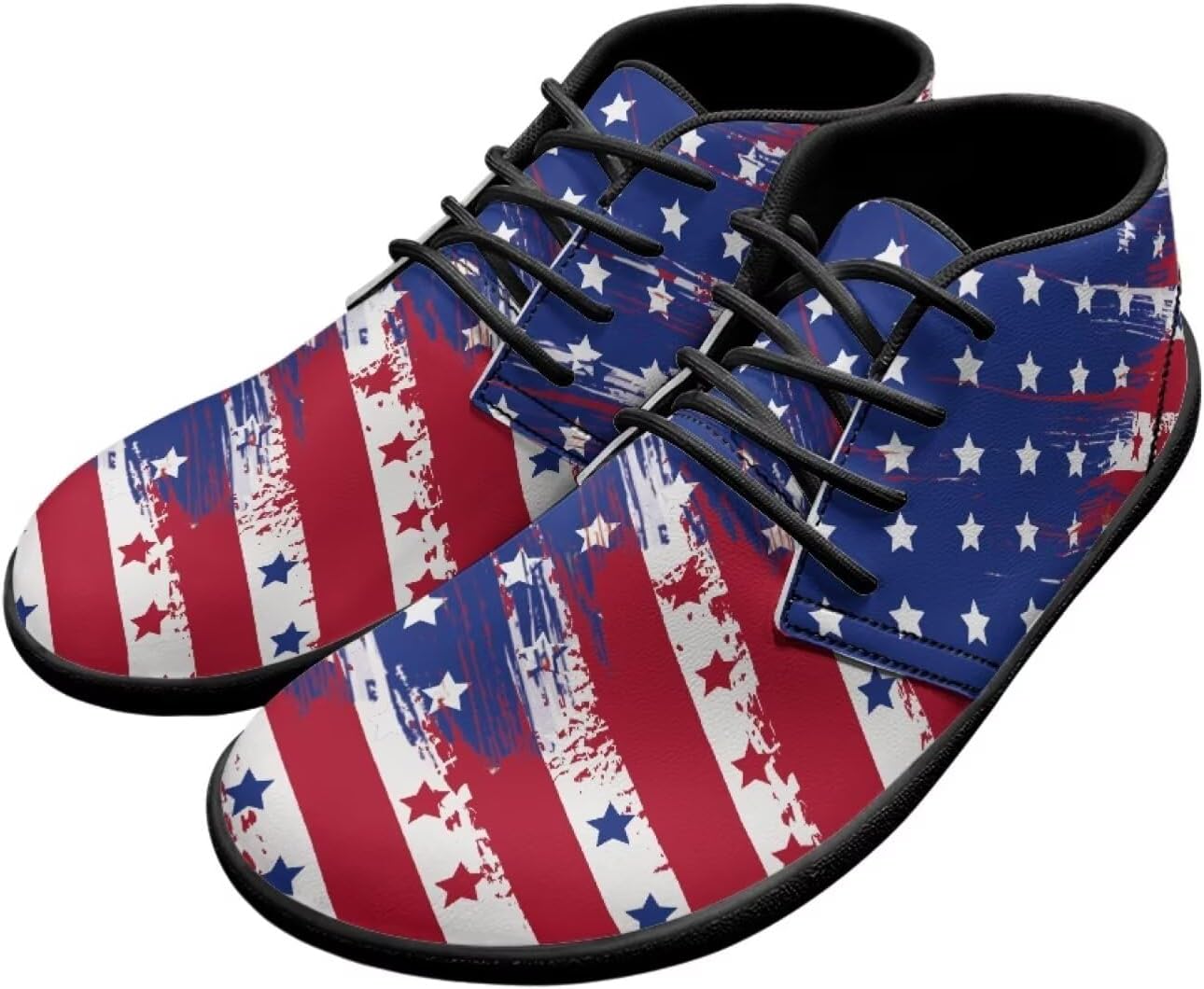 

Мужские кроссовки для ходьбы, ботинки с широким носком, противоскользящая подошва, кроссовки с нулевым перепадом высоты подошвы Xixirimido, American Flag Stars