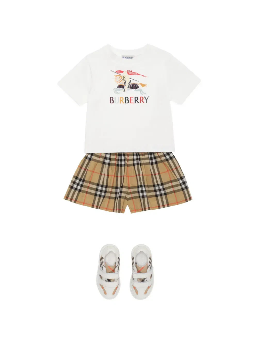 Хлопковая футболка Ekd Burberry Kids, белый — фото 3