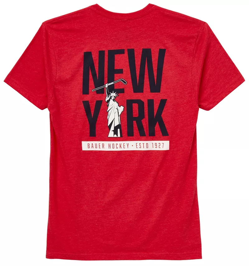 

Футболка с короткими рукавами Bauer New York – молодежная, красный