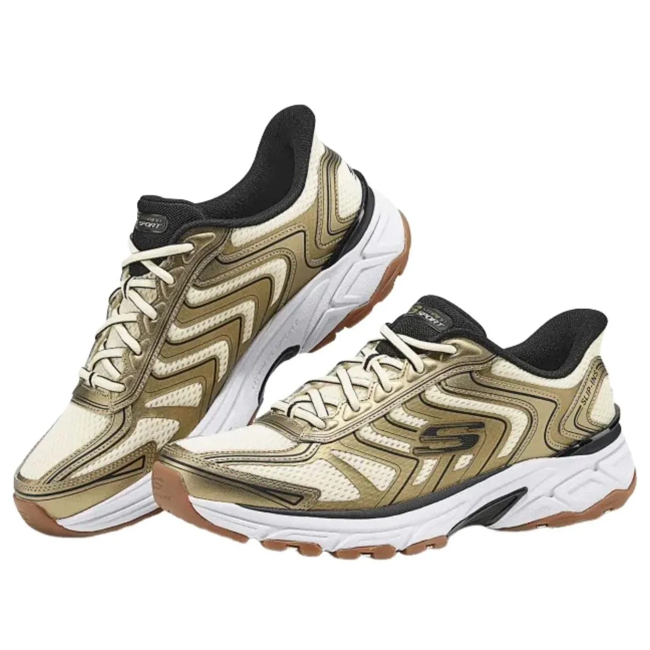 Кроссовки Skechers Stamina 'Gold Black White' — фото 2