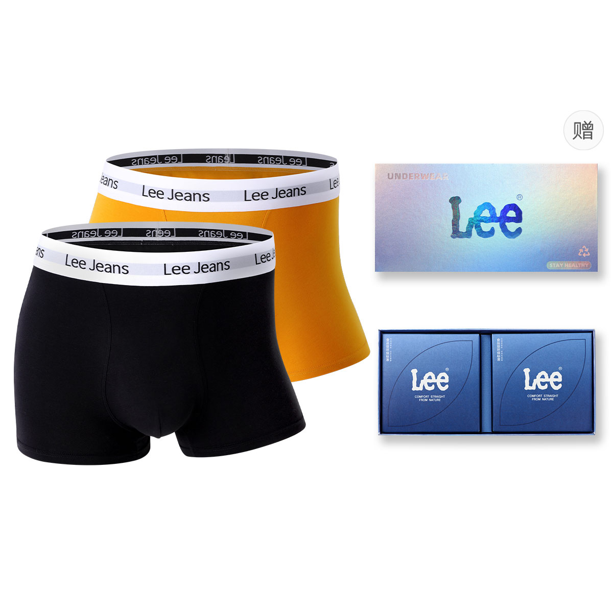 

Комплект мужских трусов подарочный набор Lee, box 2 pack (оранжевый+черный)