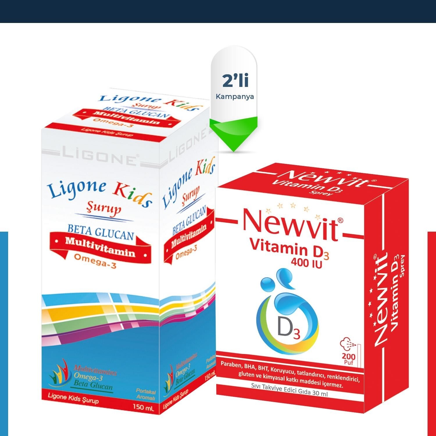 

Мультивитаминный сироп Newdrog Ligone Kids 150 мл + Сироп Newvit Sambucus Nigra