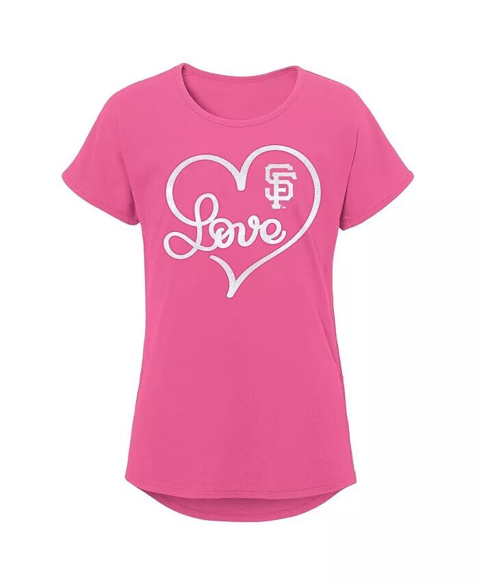 

Розовая милая футболка Big Girls San Francisco Giants Outerstuff, розовый