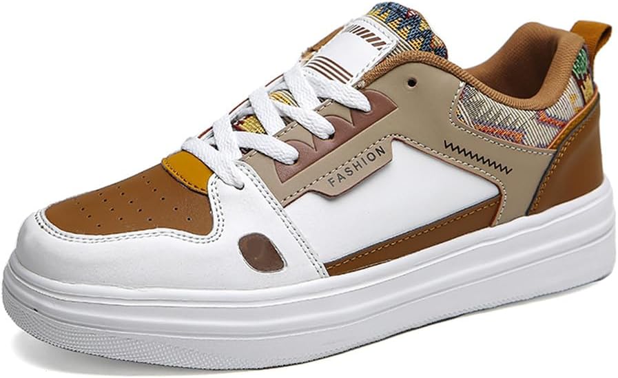 

Мужские кожаные кроссовки MAUGELY для ходьбы, дышащие, легкие, низкие, повседневные, коричневый