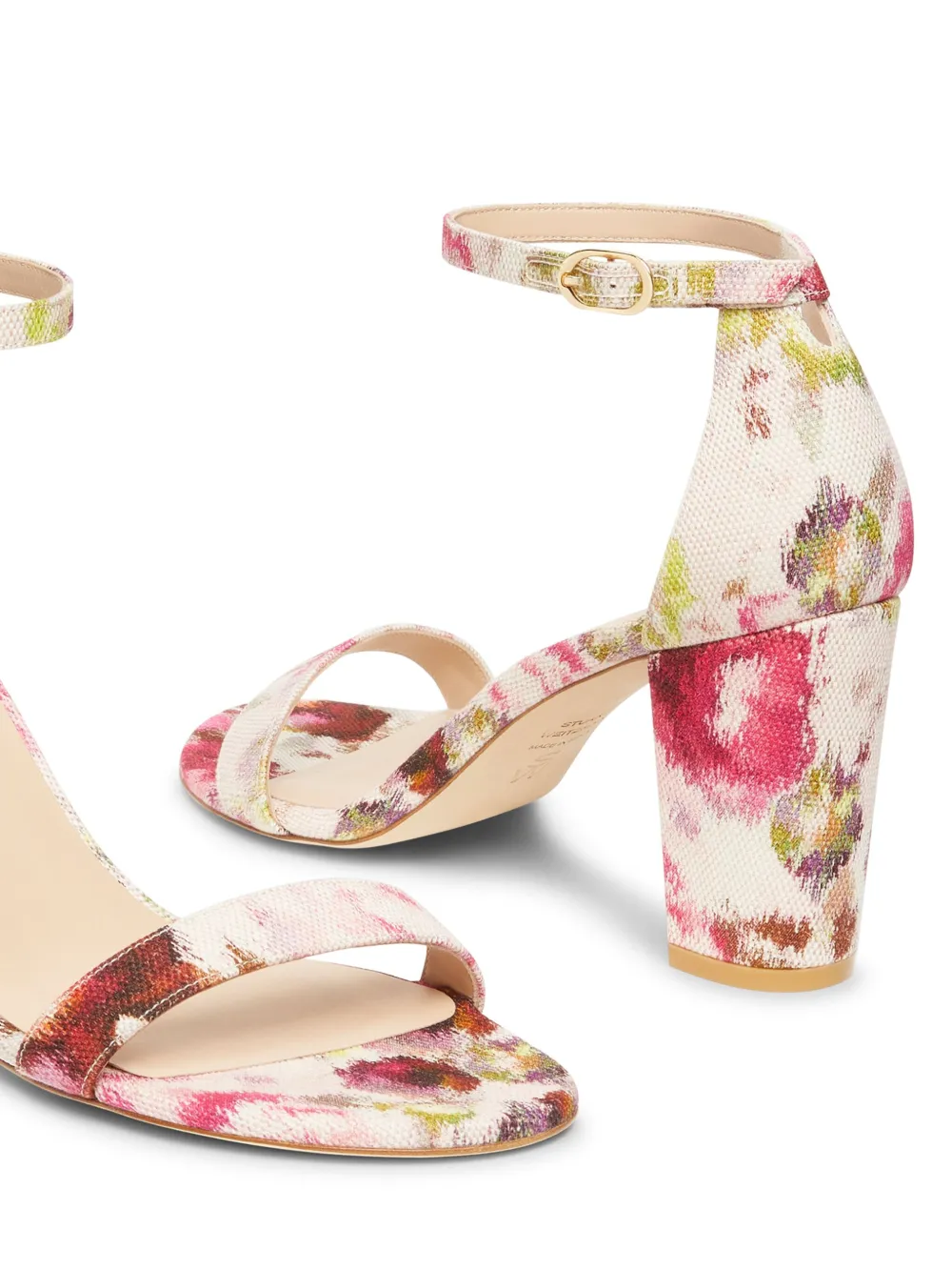 Жаккардовые босоножки Nearly 70 с цветочным принтом Stuart Weitzman, красный — фото 4