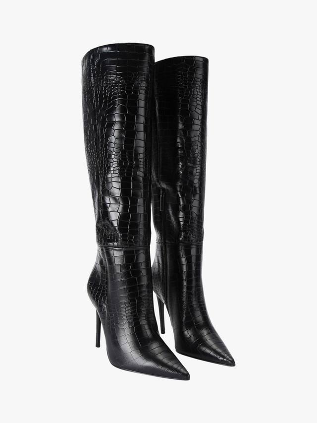 Кожаные сапоги до колена на шпильке Tassa KG Kurt Geiger, Black — фото 2