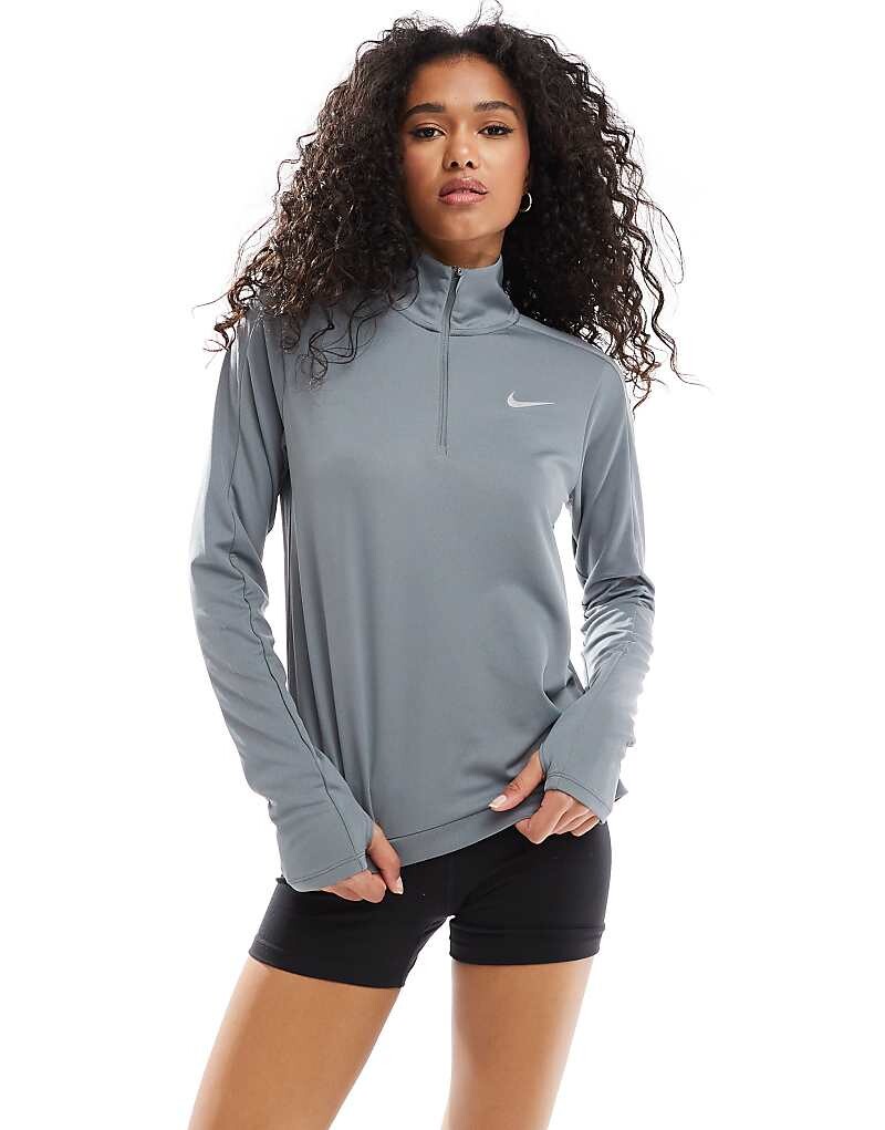 

Серая толстовка с молнией 1/2 Nike Running Pacer