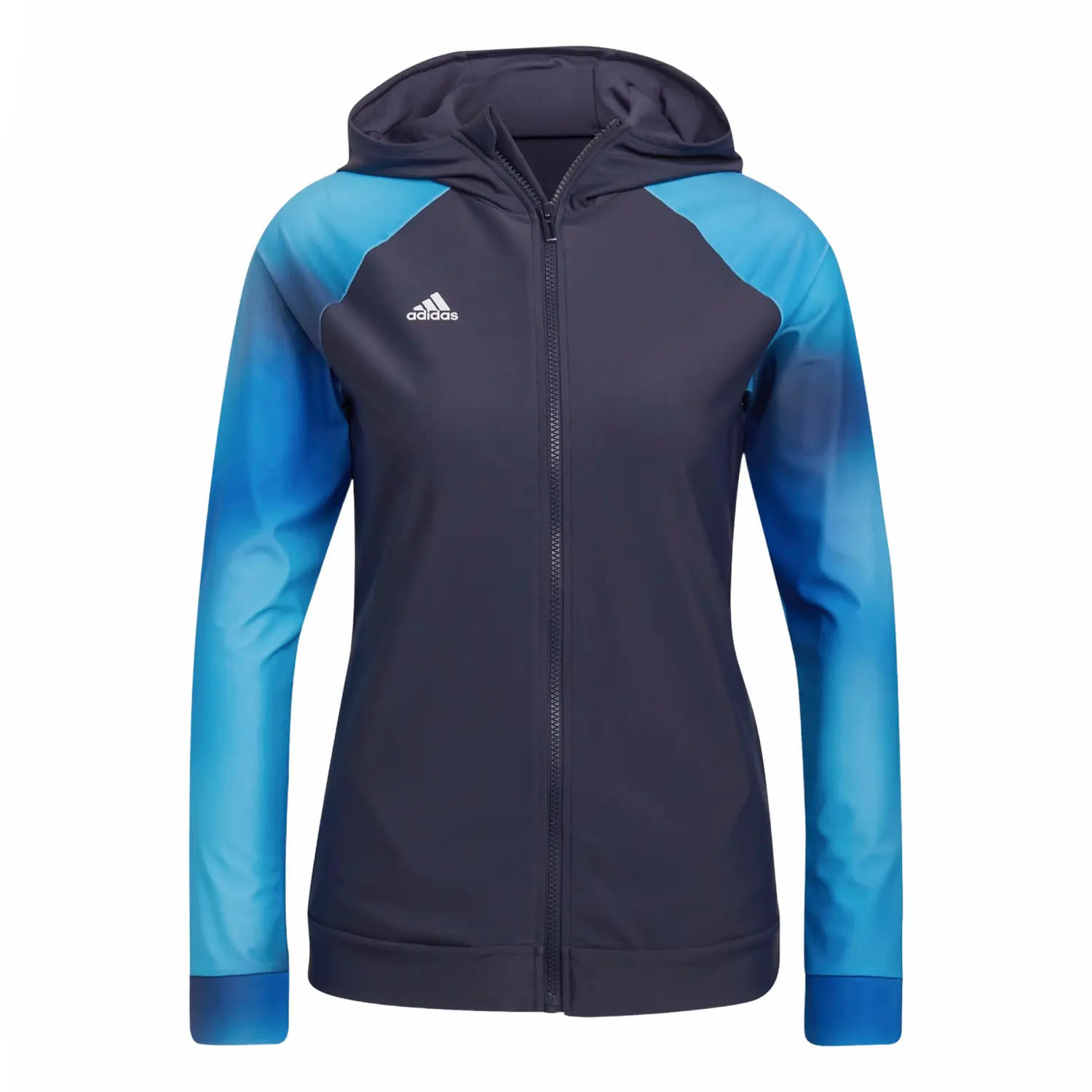 Adidas Женская куртка-рашгард с длинным рукавом сине-белая, Blue White — фото 3