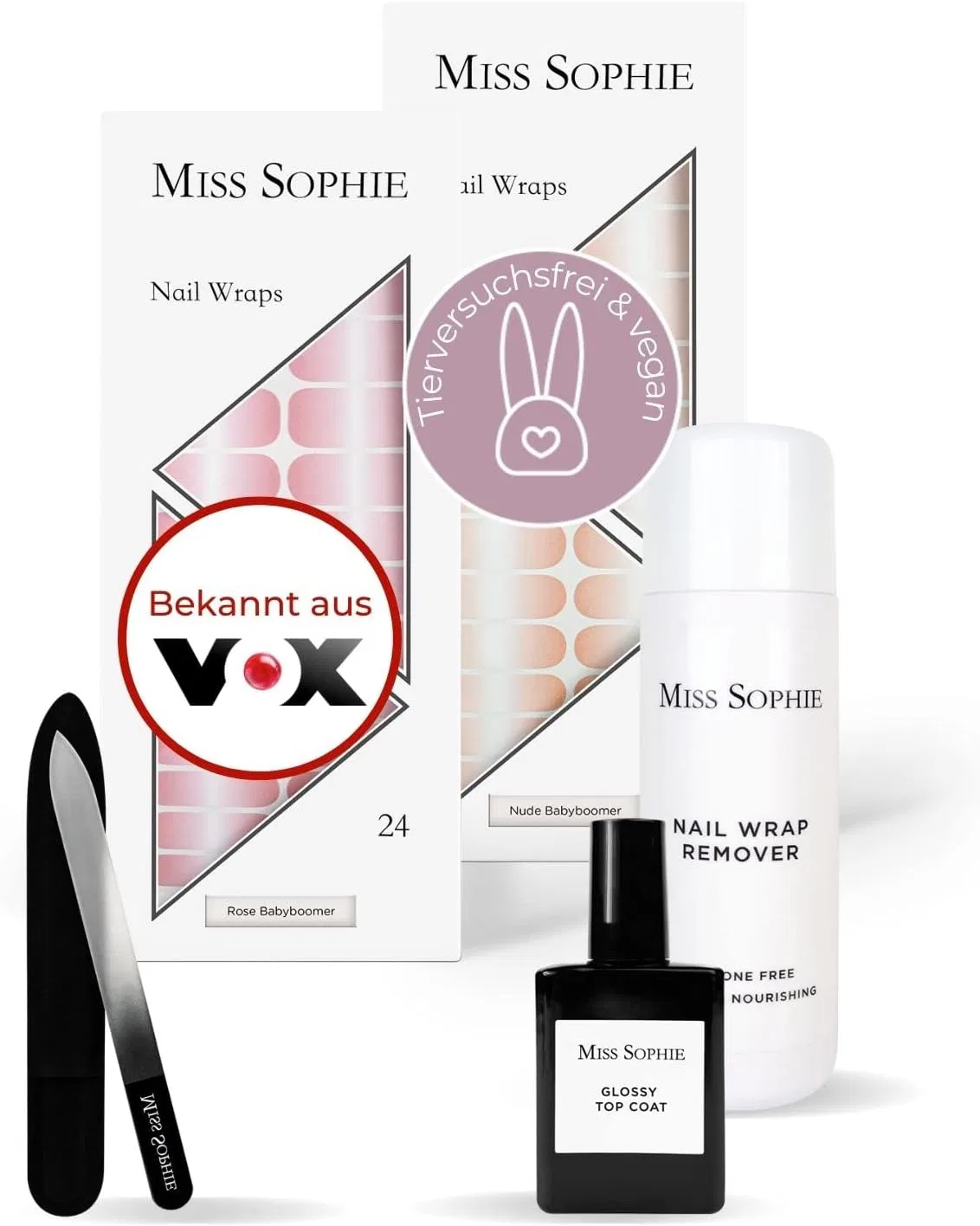 Стартовый набор самоклеящихся пленок для ногтей «Rose Baby Boomer & Nude Baby Boomer» от Miss Sophie's Miss Sophie, Starter Kit (Rose Baby Boomer/Nude Baby Boomer)