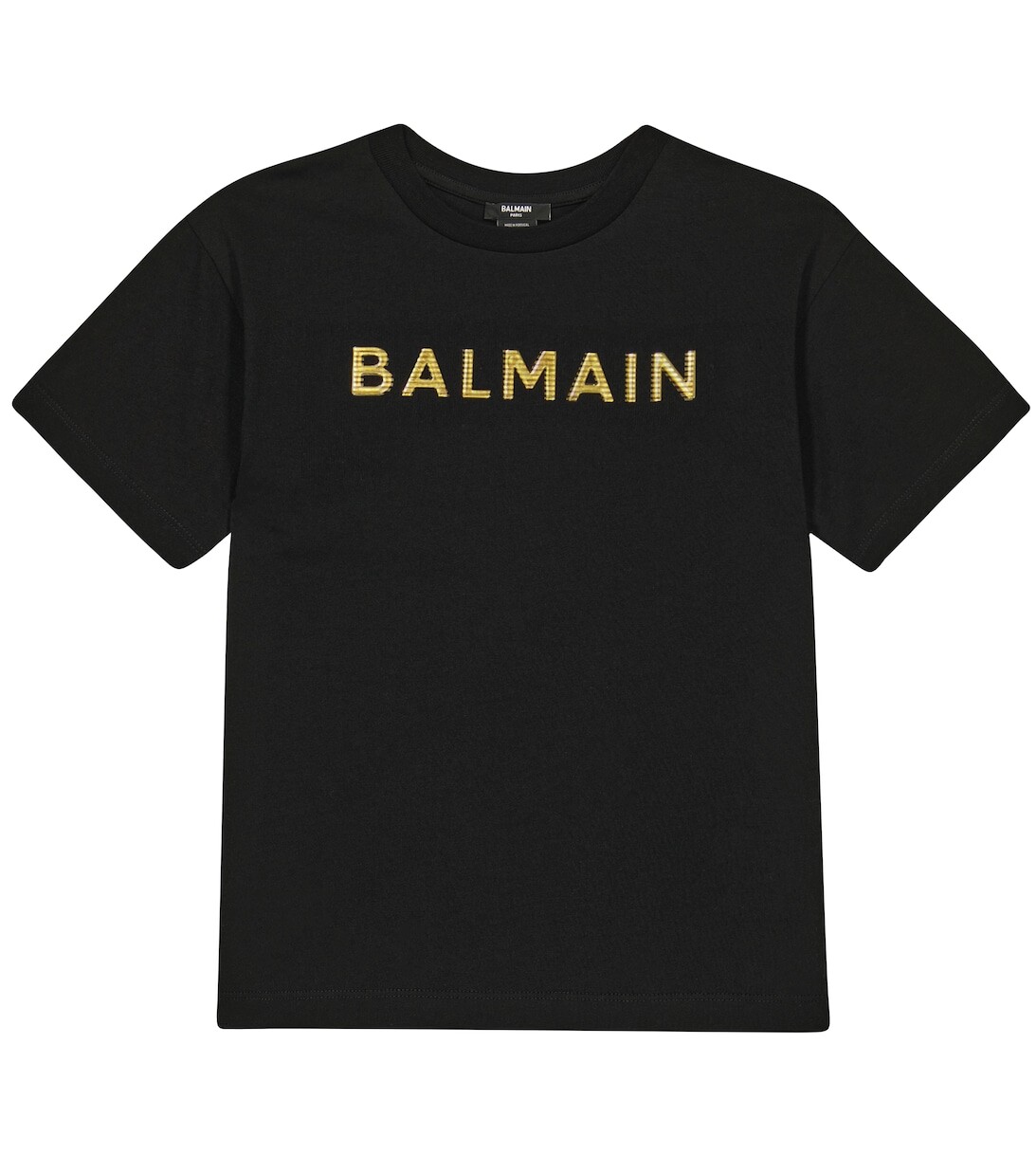

Хлопковая футболка с логотипом Balmain, черный