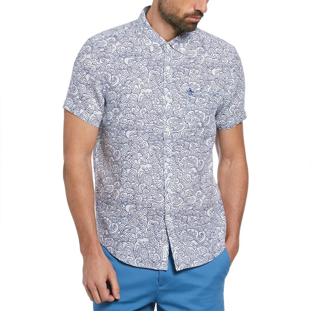 

Рубашка Original Penguin Linen Aop Outline Waves, белый