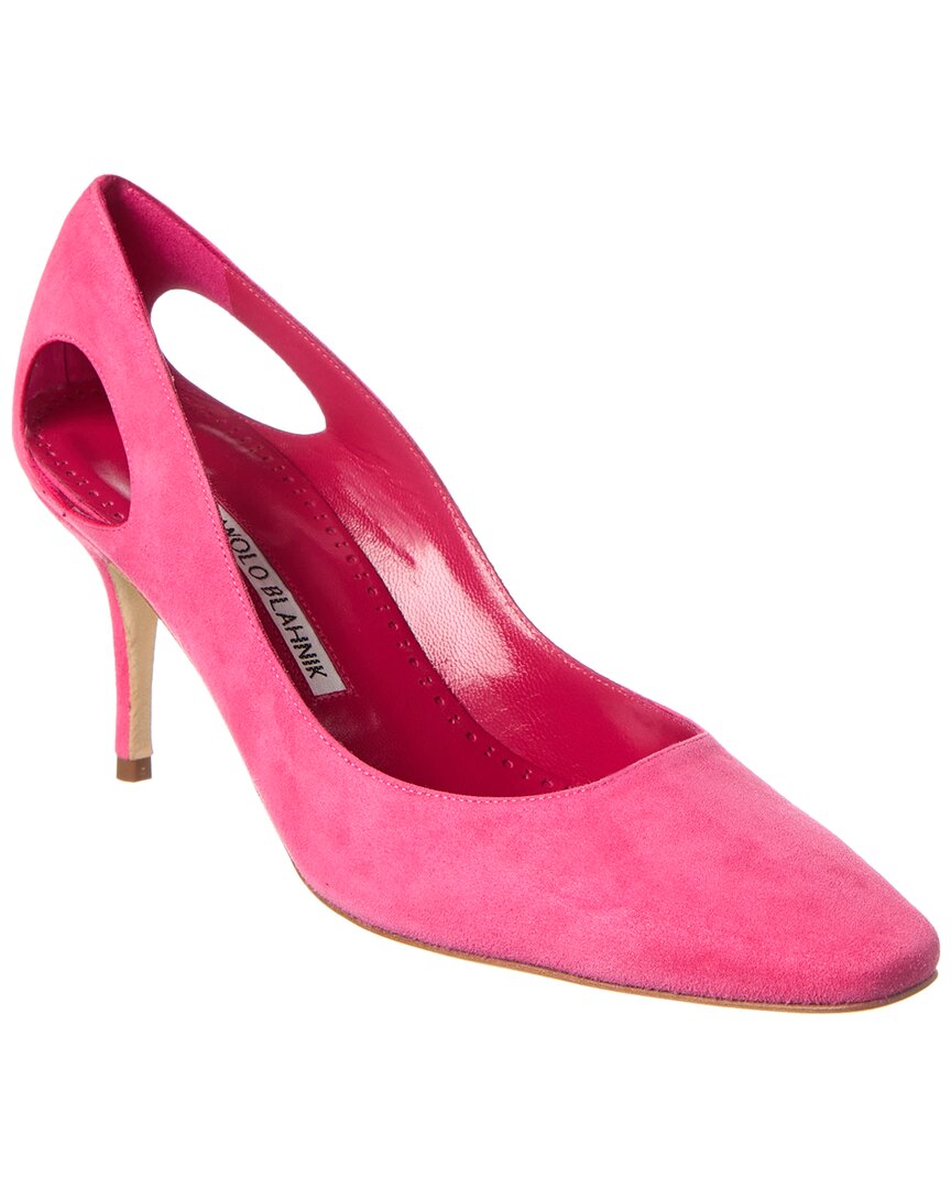 Туфли-лодочки Manolo Blahnik Toplaca 70 из замши, розовый