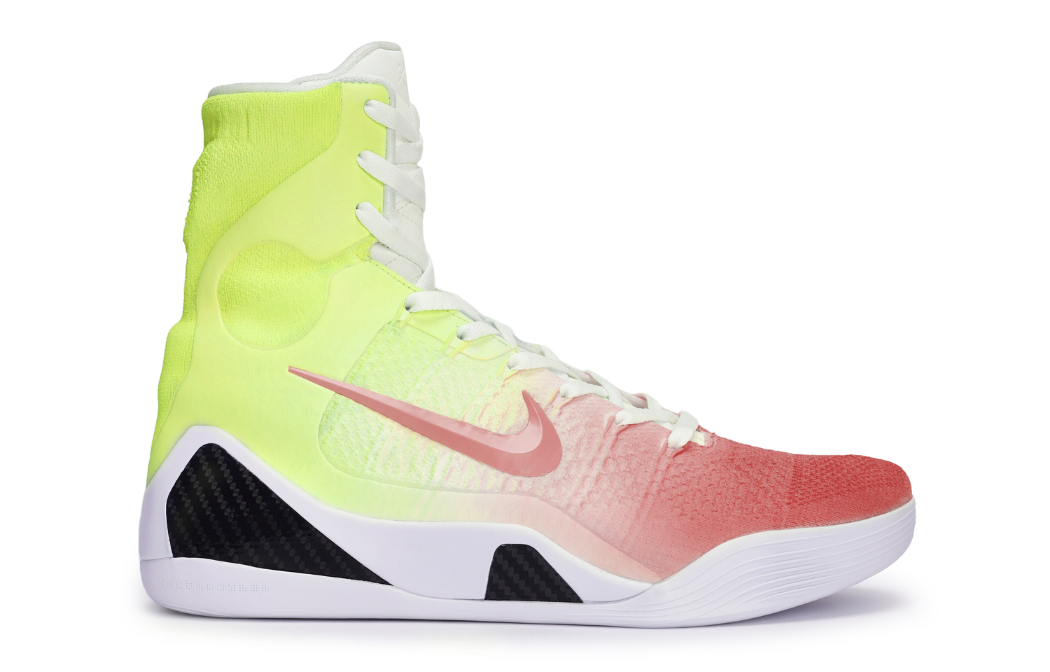 Nike Kobe 9 Противоскользящие баскетбольные кроссовки высокие унисекс белый черный красный желтый — фото 4