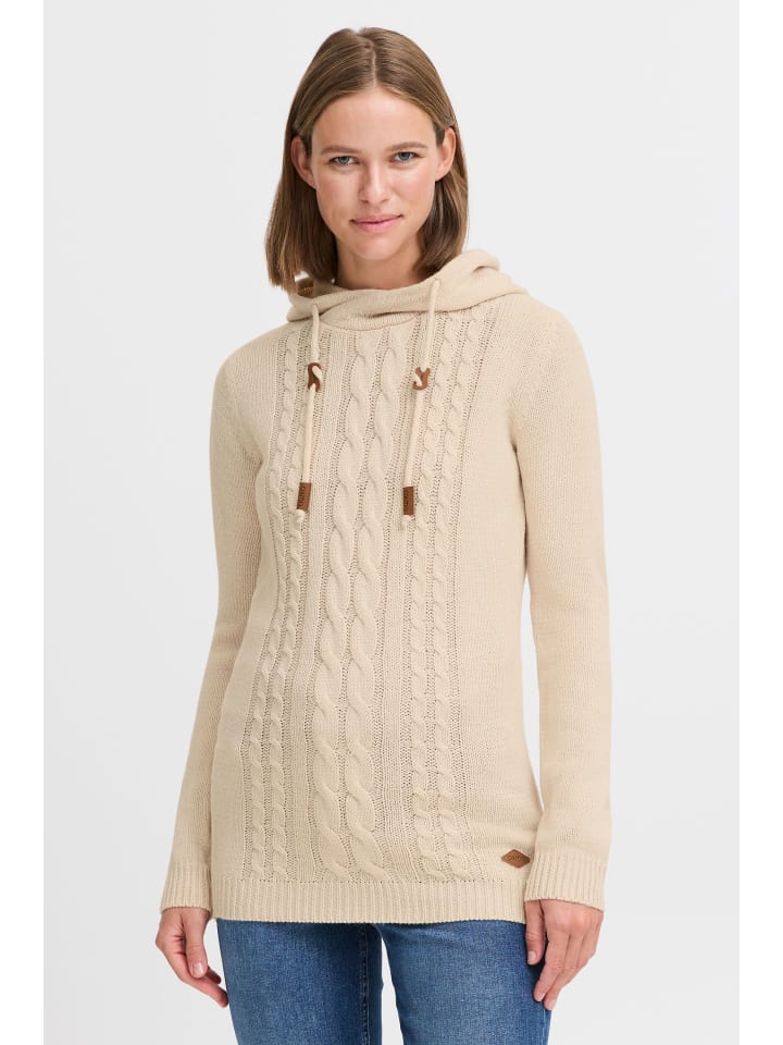 

Пуловер Oxmo Strickpullover OXCable 21300568ME Strickpulli lang geschnitten, бежевый