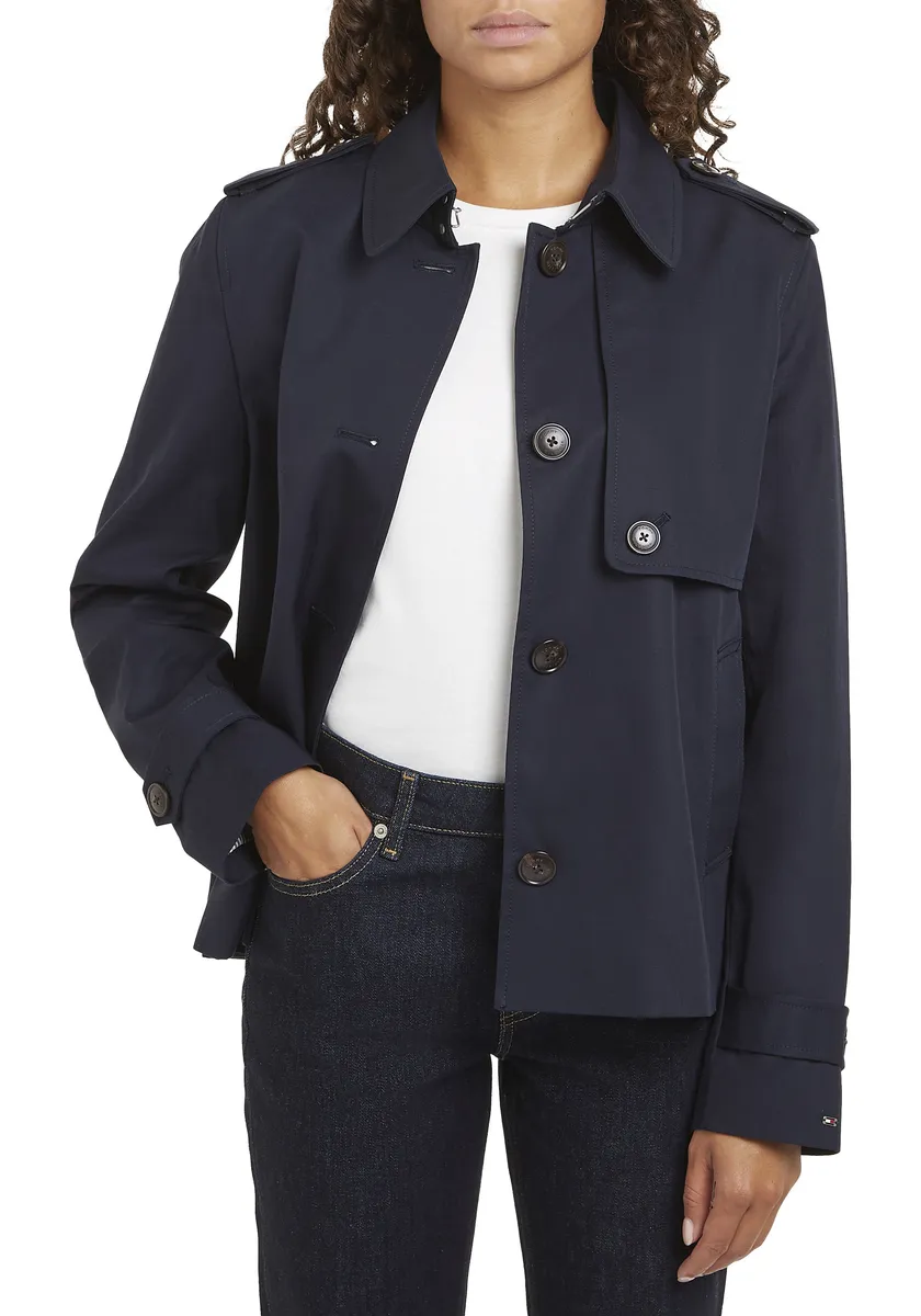 

Короткая куртка Tommy Hilfiger "COTTON SB SHORT TRENCH" с типичными деталями тренча, цвет Desert Sky