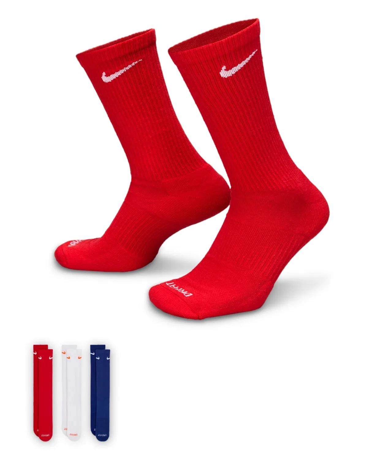 Носки тренировочные Nike Everyday Plus Cushioned Training Crew, 3 пары, мультиколор