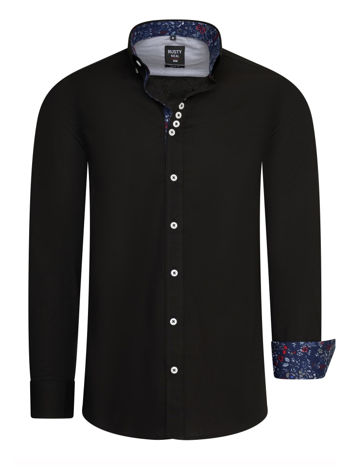 

Повседневная рубашка с цветочным узором черного цвета Rusty Neal