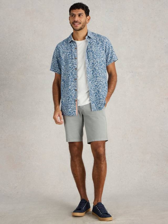 

Finsbury рубашка Regular Fit из льняной смеси с цветочным принтом White Stuff, Mid Blue