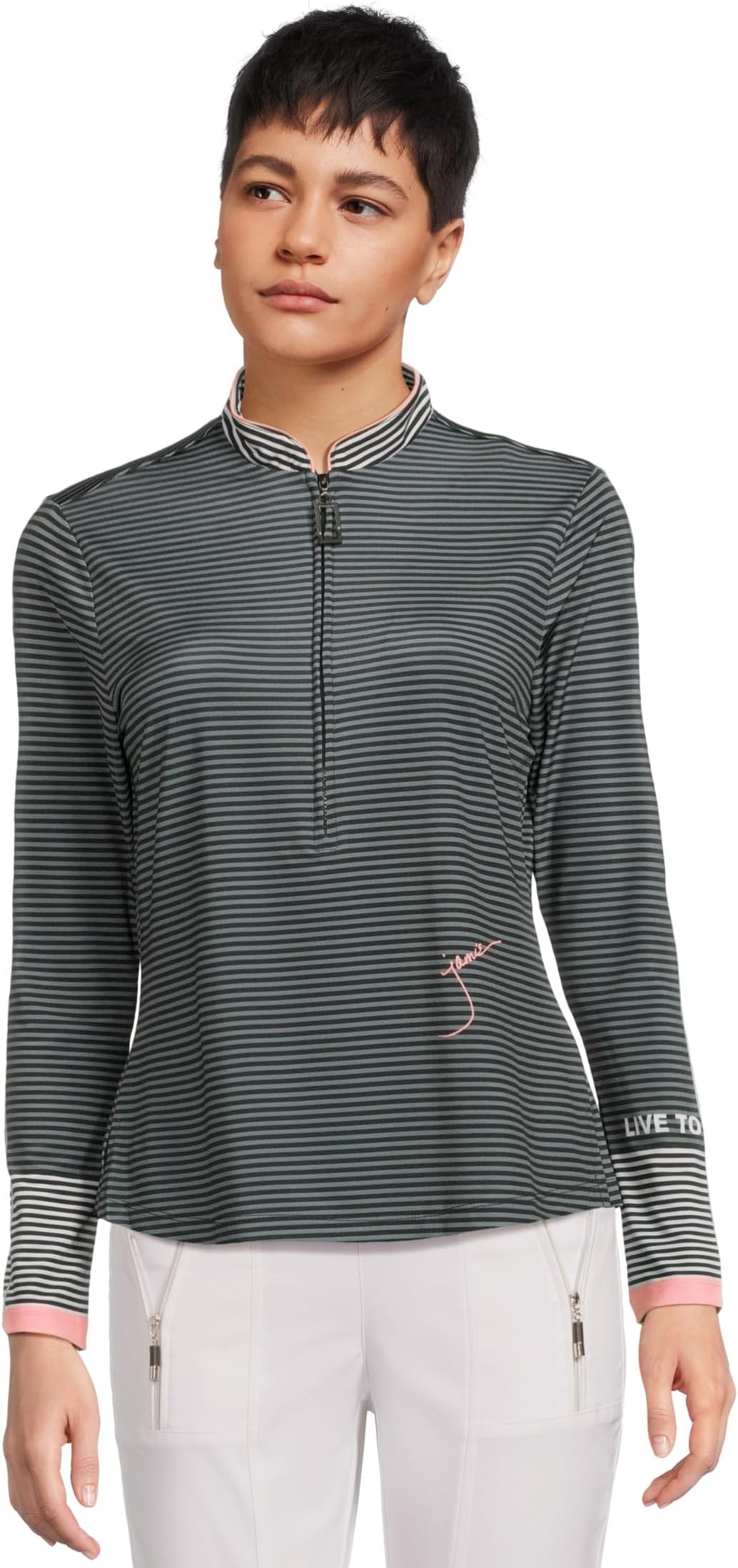 

Женский топ Live To Dream с длинными рукавами Sunsense на молнии 1/4 Jamie Sadock, Azalea Pink