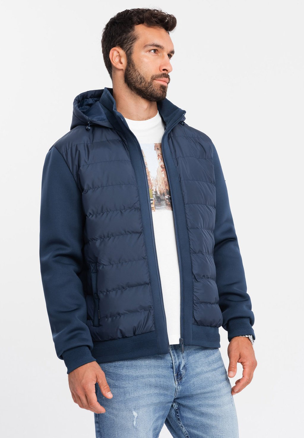 

Зимняя куртка QUILTED WITH HOOD Ombre, темно-синий