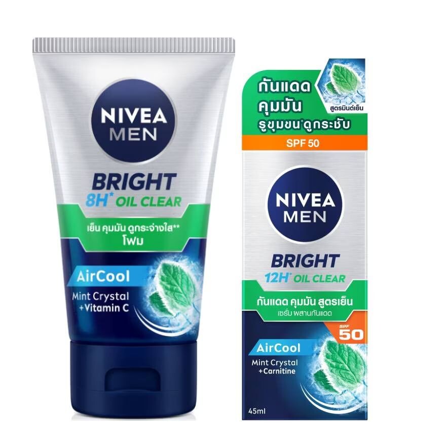 

Nivea Пенка для лица Men Bright Oil Clear Face 100 G.+Nivea Men Bright Oil Clear Face Serum SP, Green