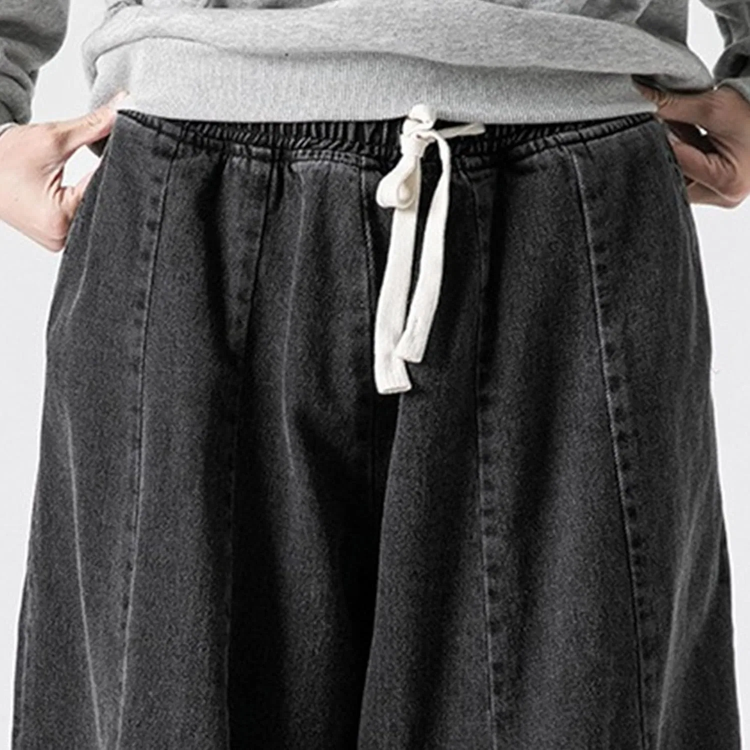 Джинсы свободные Men Denim, Black generic — фото 4