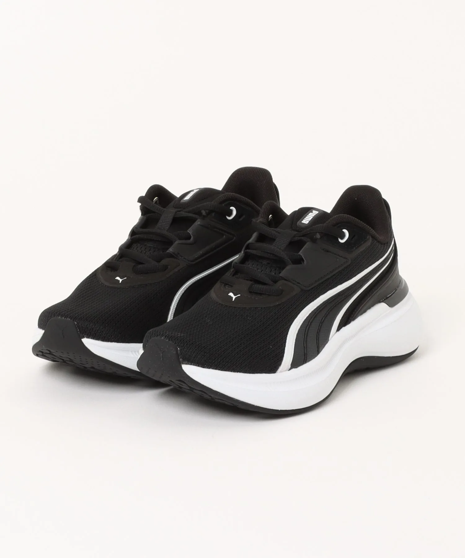 Детские кроссовки с мягкой подошвой SOFTRIDE EXO JR PUMA чёрно-белые