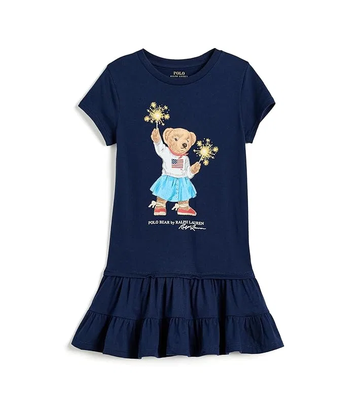 Платье хлопковое Polo Bear Ralph Lauren Polo Ralph Lauren Kids, Refined Navy