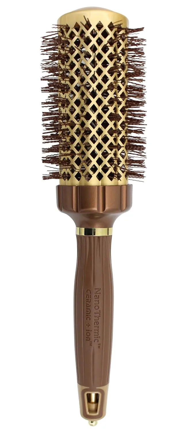 Термощетка для волос Olivia Garden NanoThermic PowerGrip, круглая, не электрическая, керамическая, для волос средней и густой толщины. 4,4 см
