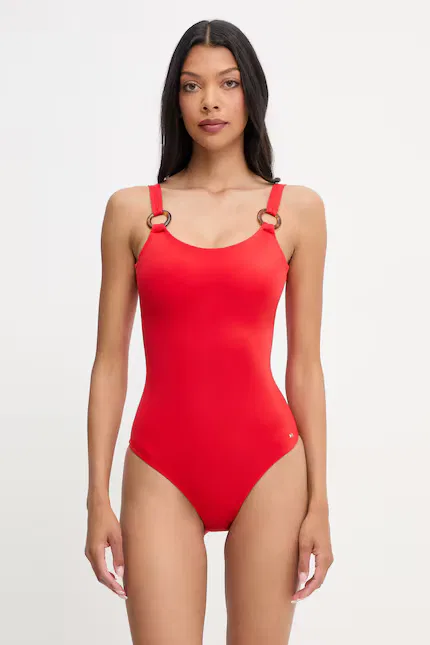 Купальник слитный модель Tommy Hilfiger, красный