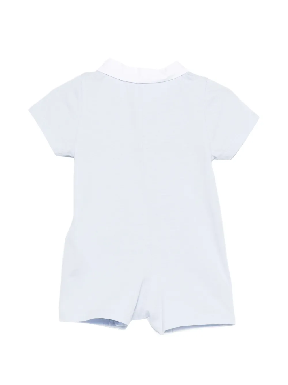 Комплект коротких комбинезонов с вышивкой и воротником Givenchy Kids, синий — фото 2