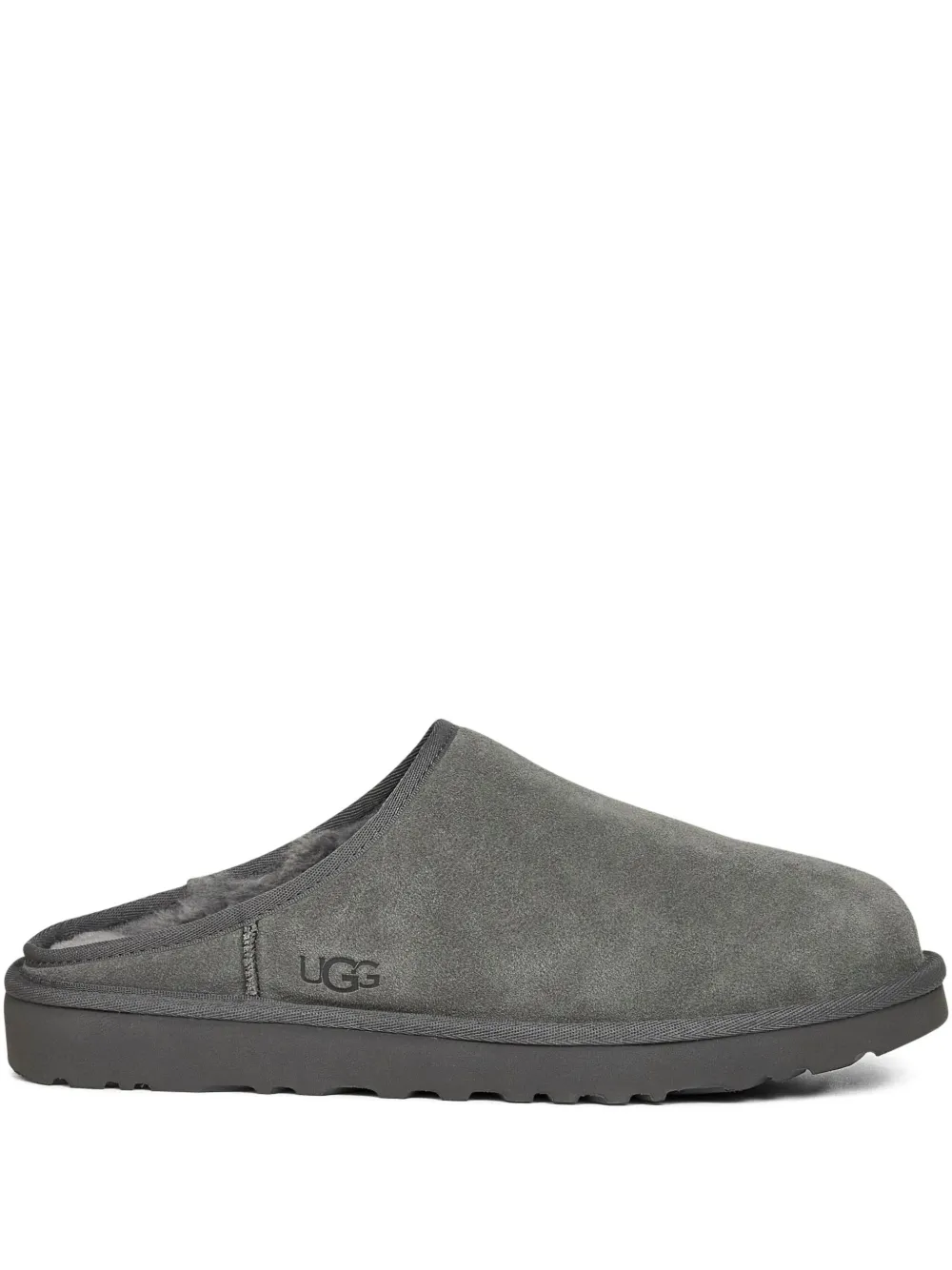 

Замшевые тапочки без застежек UGG, серый