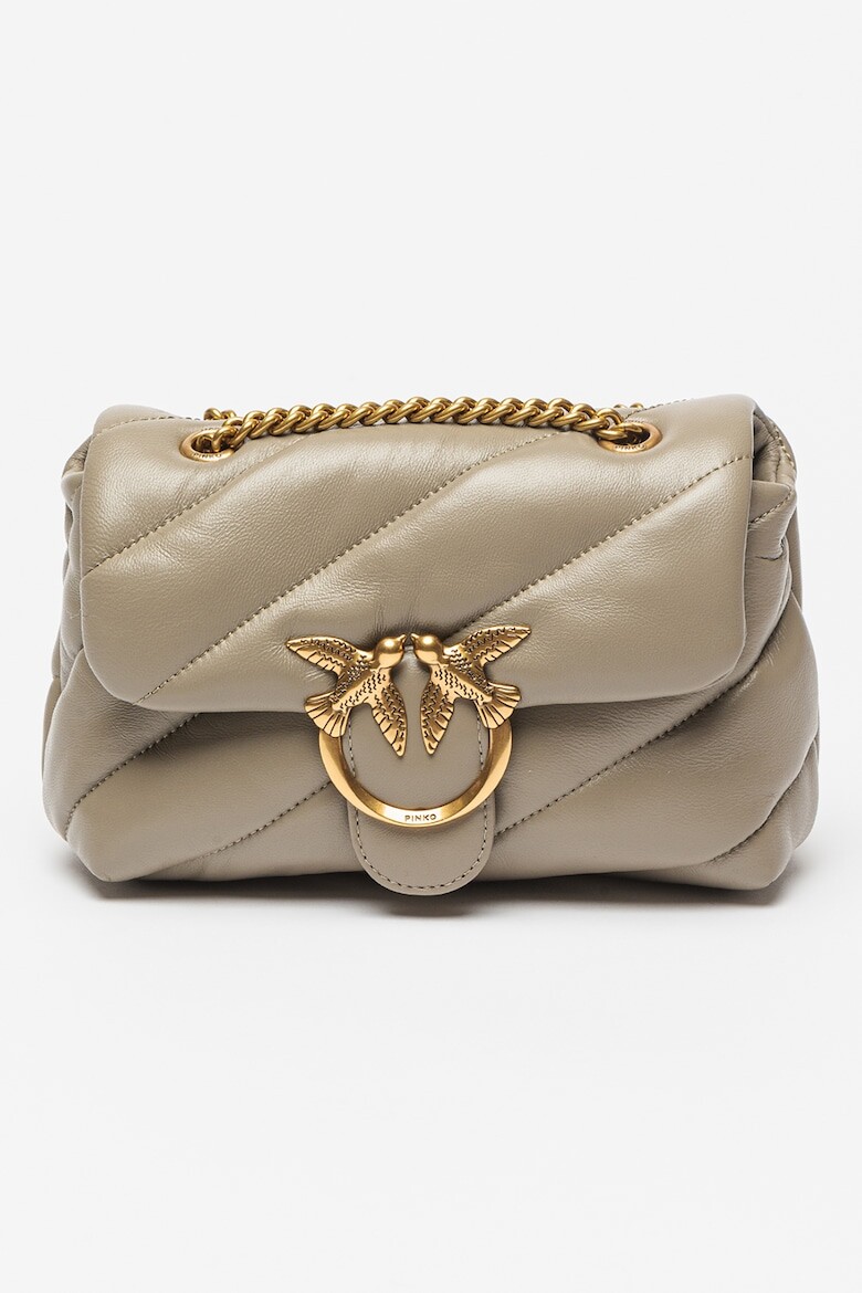 

Кожаная стеганая сумка Love Mini Puff Pinko, коричневый