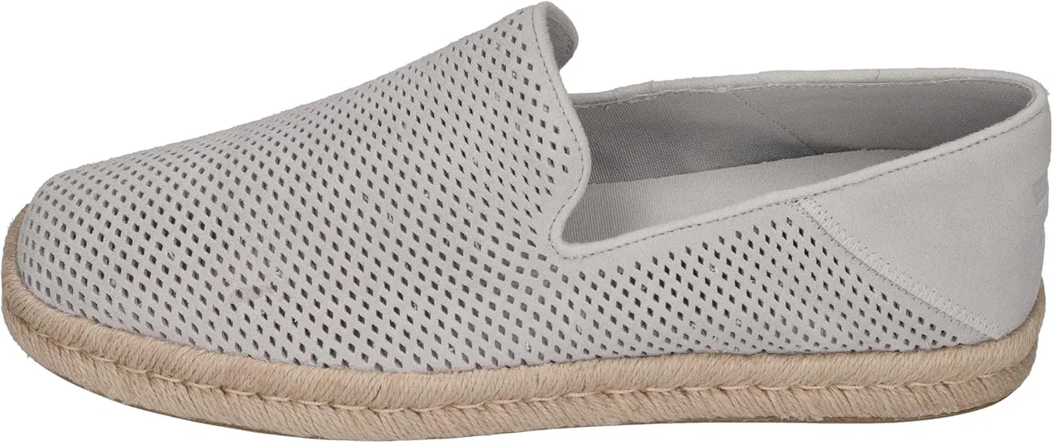 Мужские замшевые туфли TOMS светло-серого цвета с ромбовидной перфорацией — фото 2