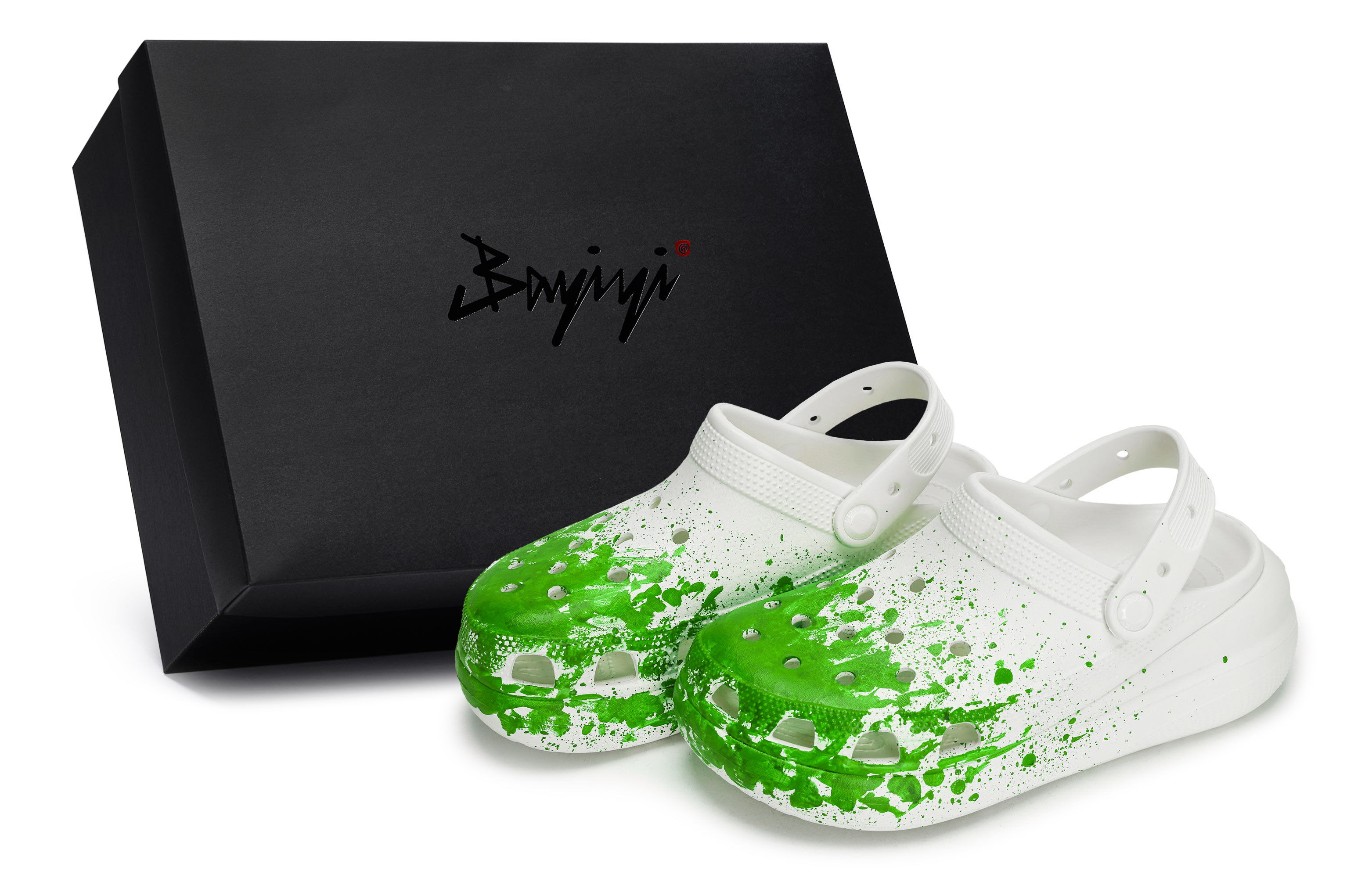 Crocs Crush Clog 811 Manufacturing, Together In The Moment, специальные сабо для обуви унисекс, белые и зеленые